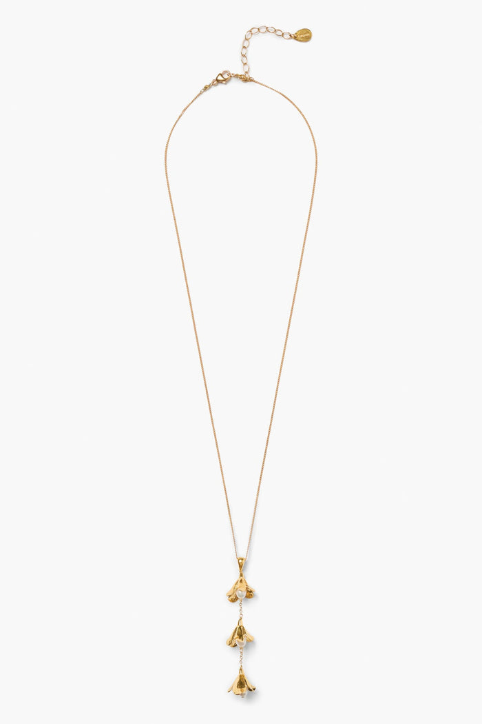 Chan Luu Bellflower Drop Necklace Gold Necklaces