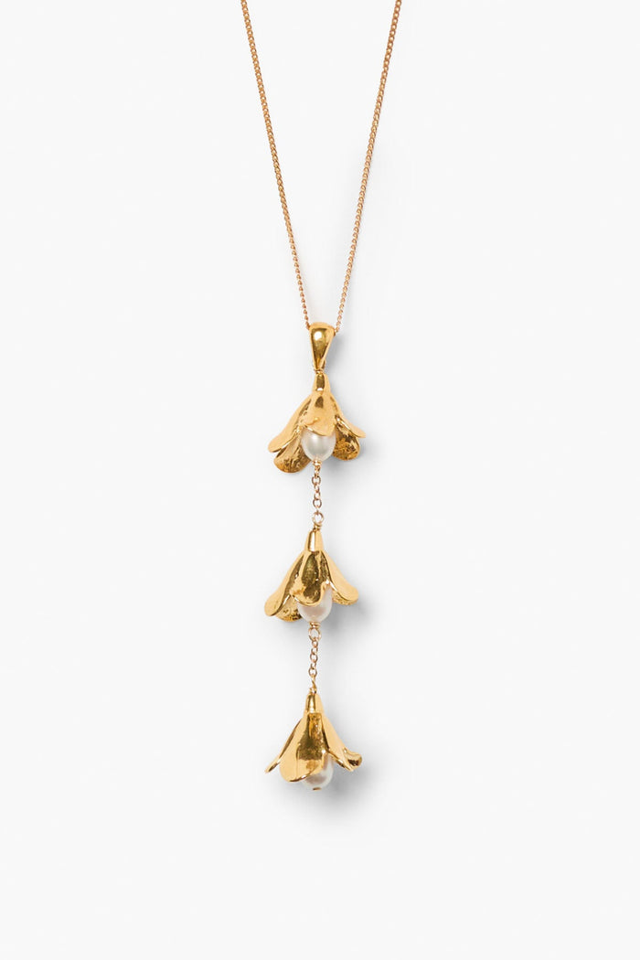chan luu Bellflower Drop Necklace Gold Necklaces
