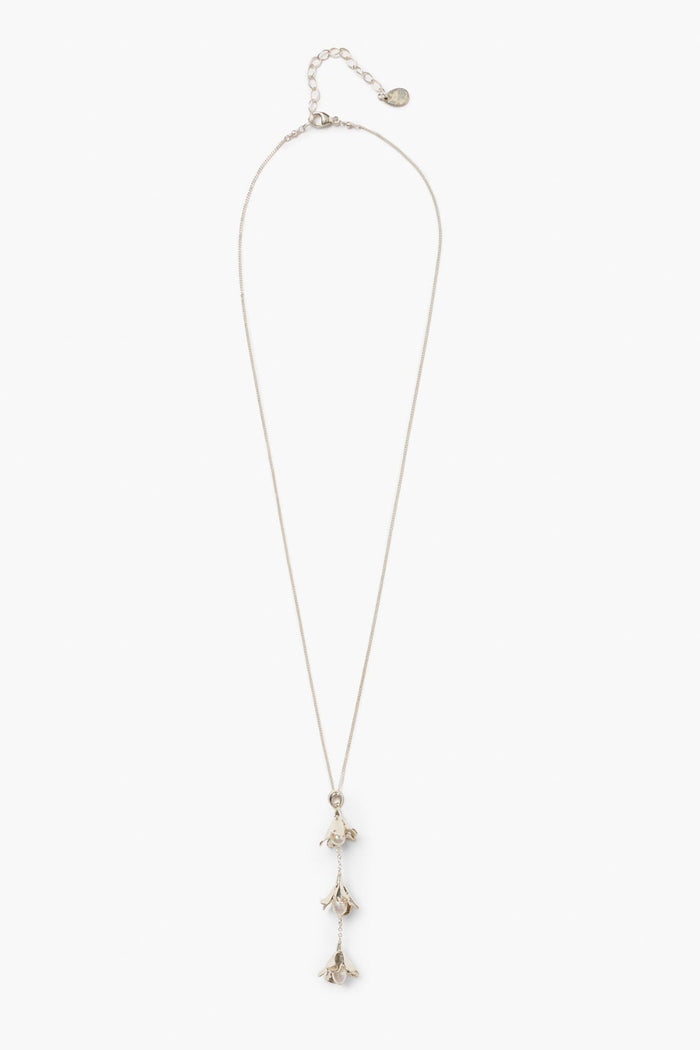 Chan Luu Bellflower Drop Necklace Silver Necklaces