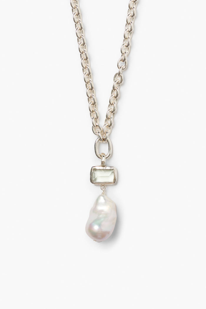 chan luu Beverly Pearl Necklace Silver Necklaces