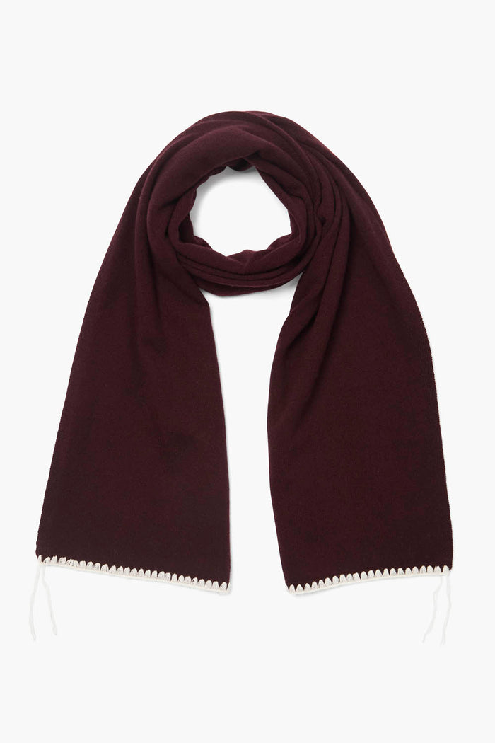 chan luu Blanket Stitch Scarf Wine Scarves