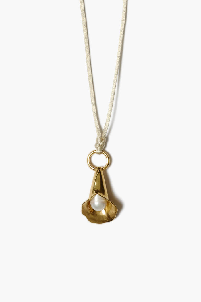 chan luu Calla Lily Cord Necklace Gold Necklaces