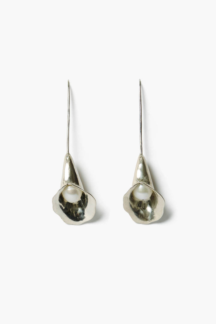 chan luu Calla Lily Drop Earrings Silver Earrings