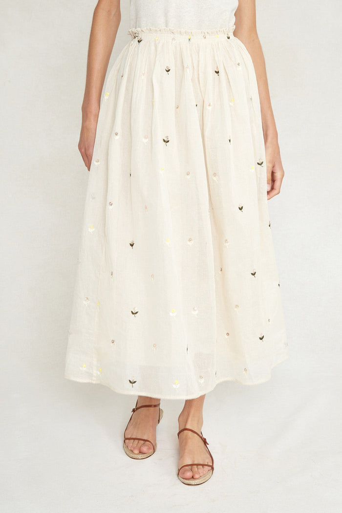 Chan Luu Caroline Ballet Skirt White Floral RTW