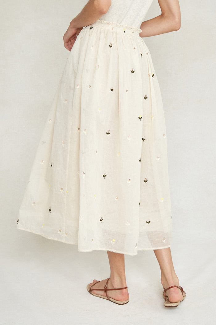 Chan Luu Caroline Ballet Skirt White Floral RTW