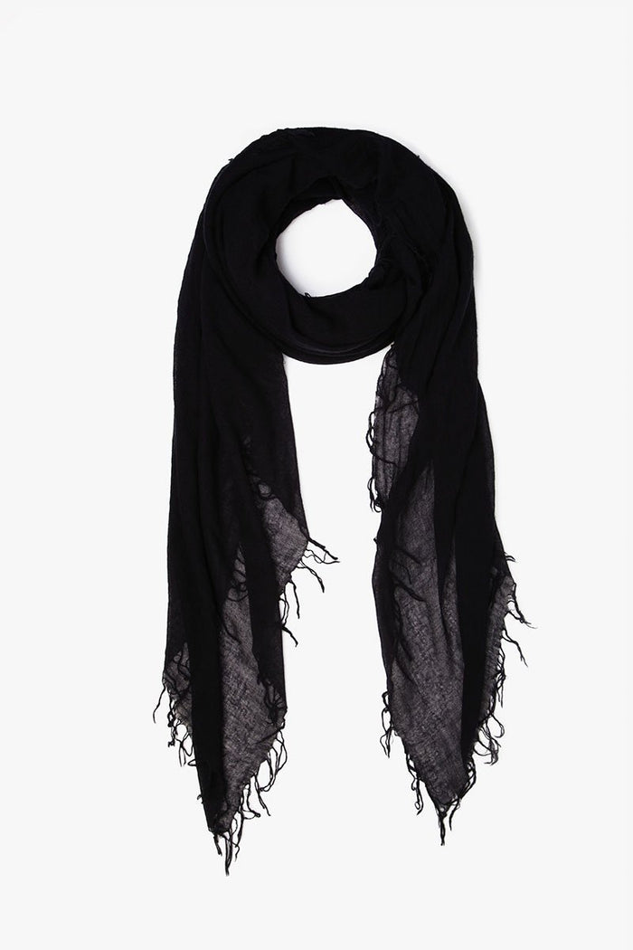 chan luu Cashmere and Silk Scarf Black Scarves