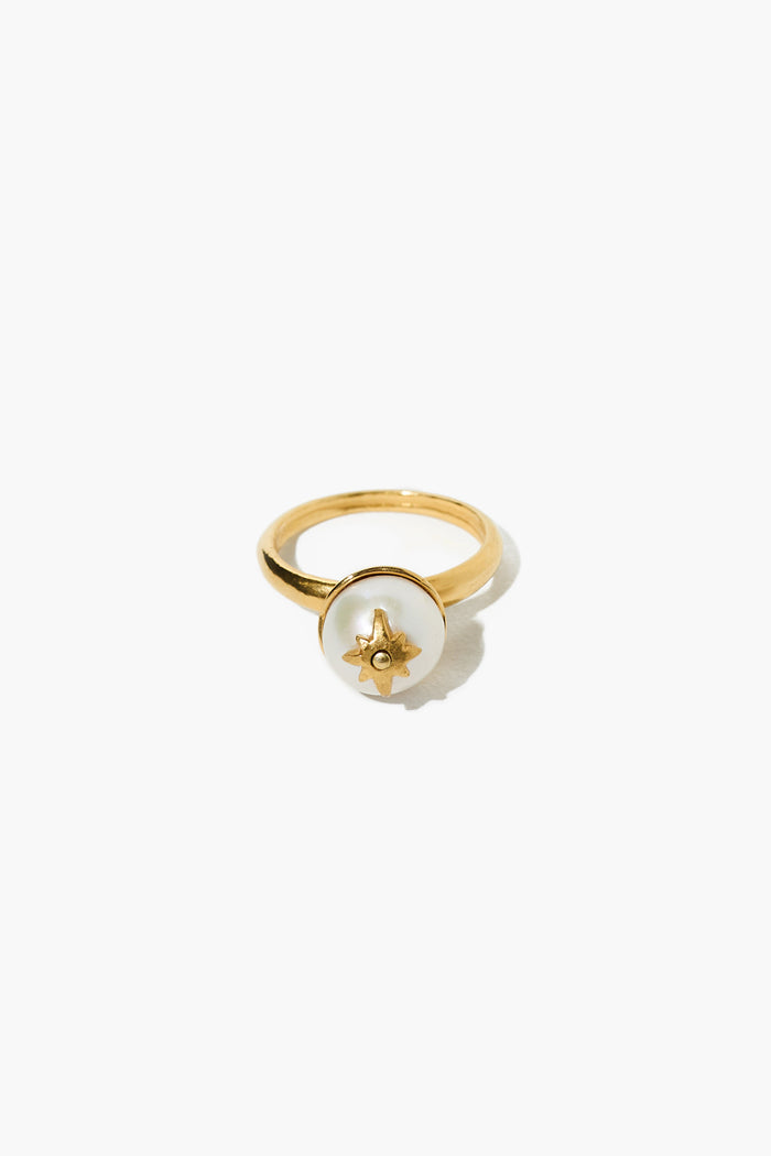 chan luu Cecilia Ring White Pearl Rings