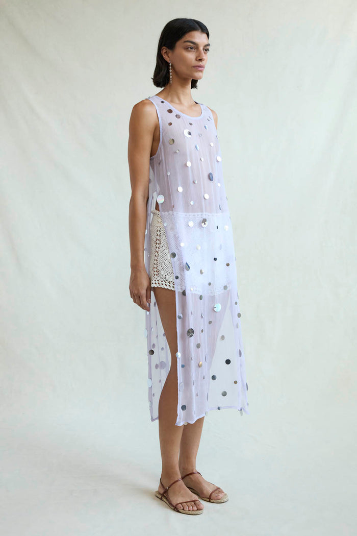 Chan Luu Chloe Sequin Tunic Lilac RTW