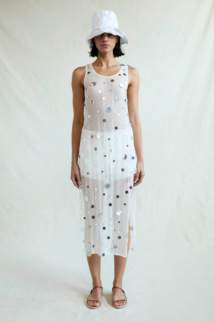 chan luu Chloe Sequin Tunic White RTW