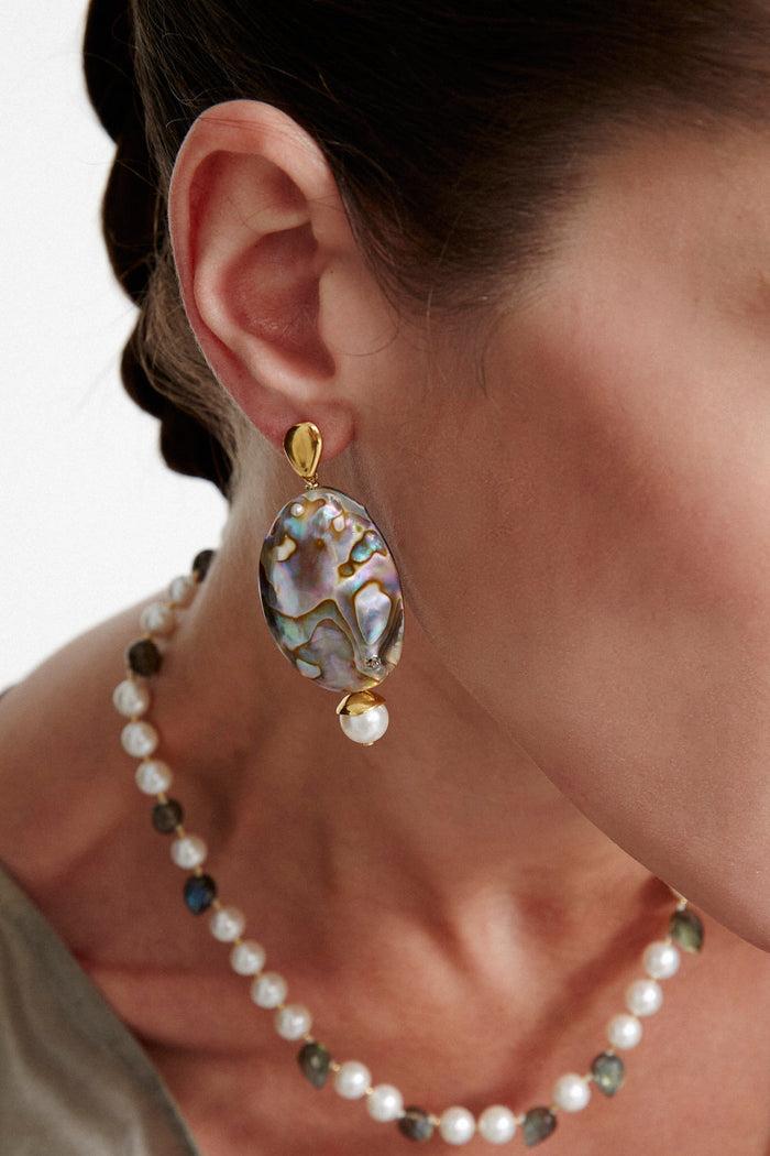 Chan Luu Damaris Drop Earrings Abalone Earrings