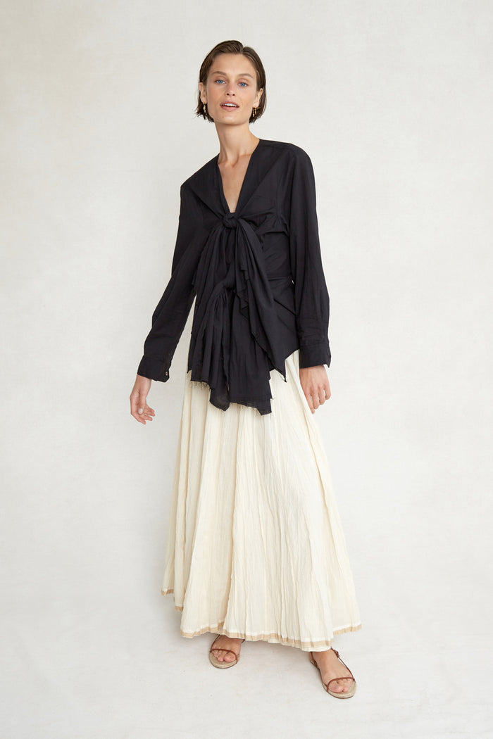 chan luu Elena Blouse Caviar RTW