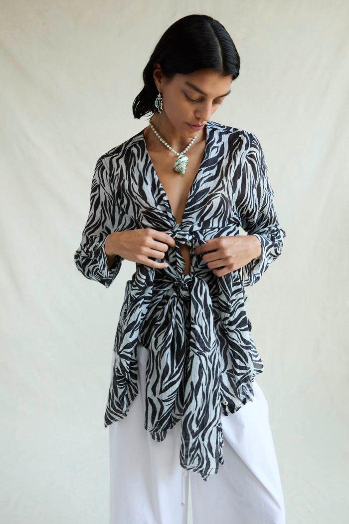 Chan Luu Elena Blouse Zebra RTW