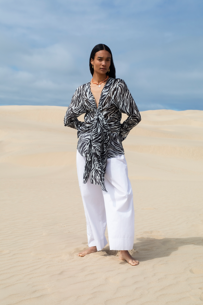 Chan Luu Elena Blouse Zebra RTW