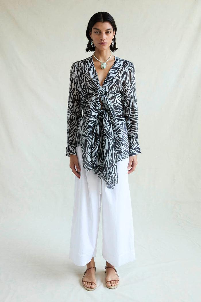 chan luu Elena Blouse Zebra RTW