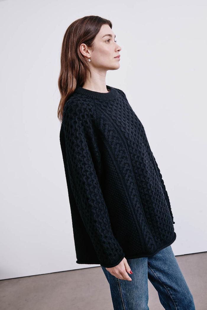 Chan Luu Elin Fisherman Sweater Black RTW