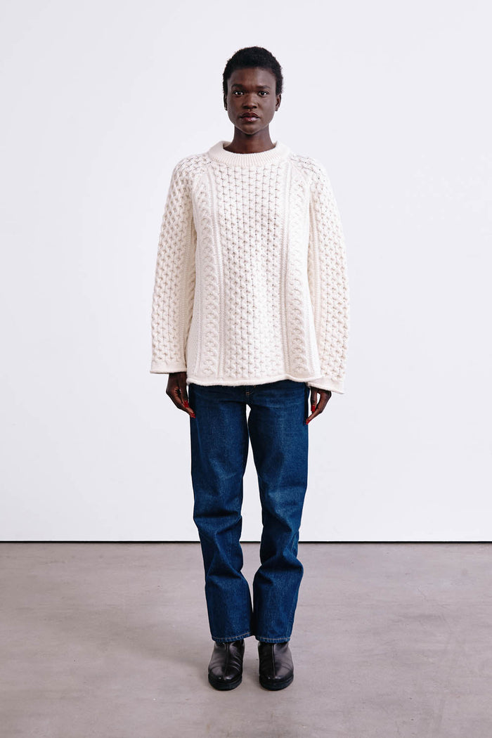 chan luu Elin Fisherman Sweater Pearl RTW