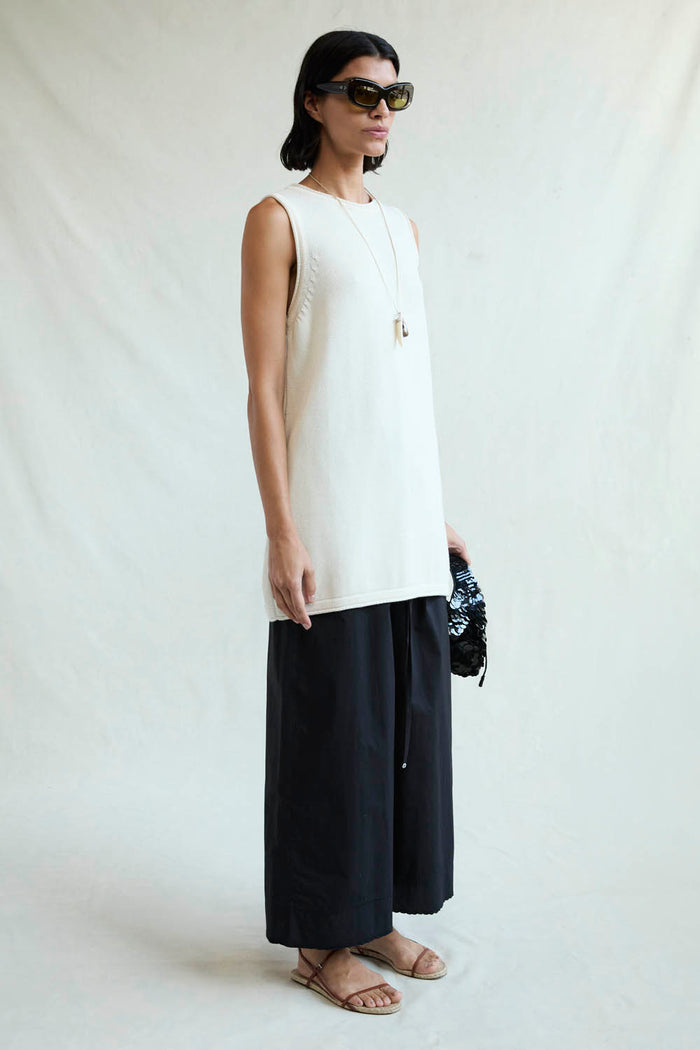 Chan Luu Exaggerated Knit Tank Eggshell RTW