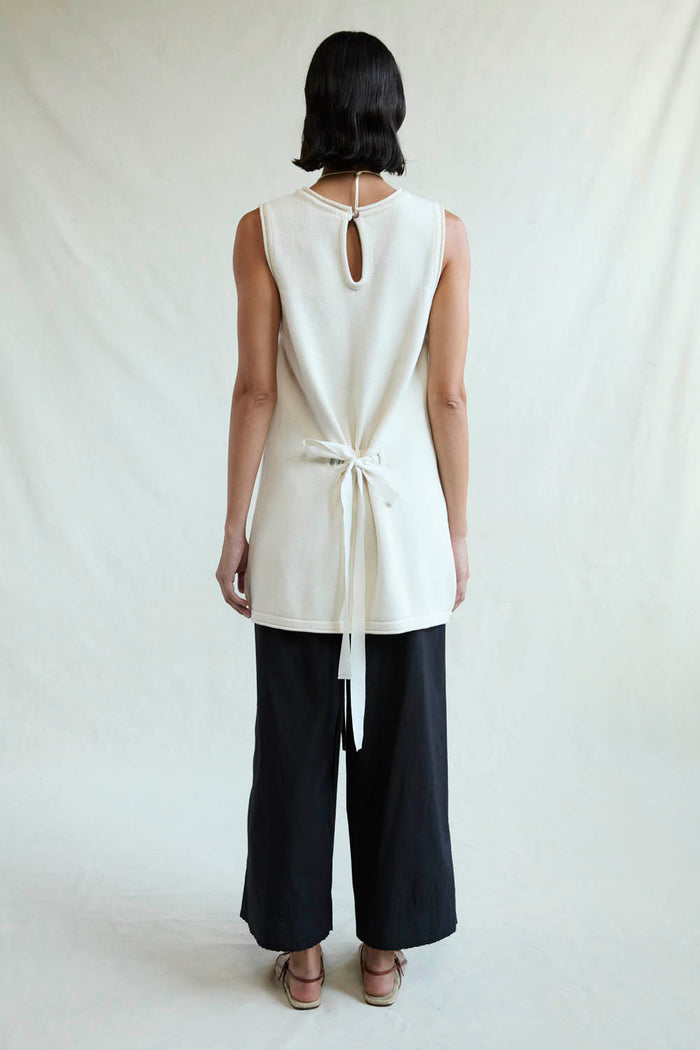 Chan Luu Exaggerated Knit Tank Eggshell RTW