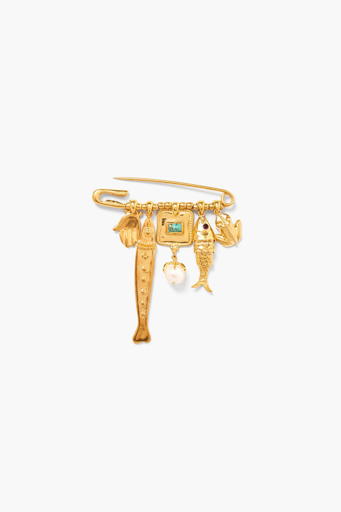chan luu Fish Brooch Yellow Gold Brooches