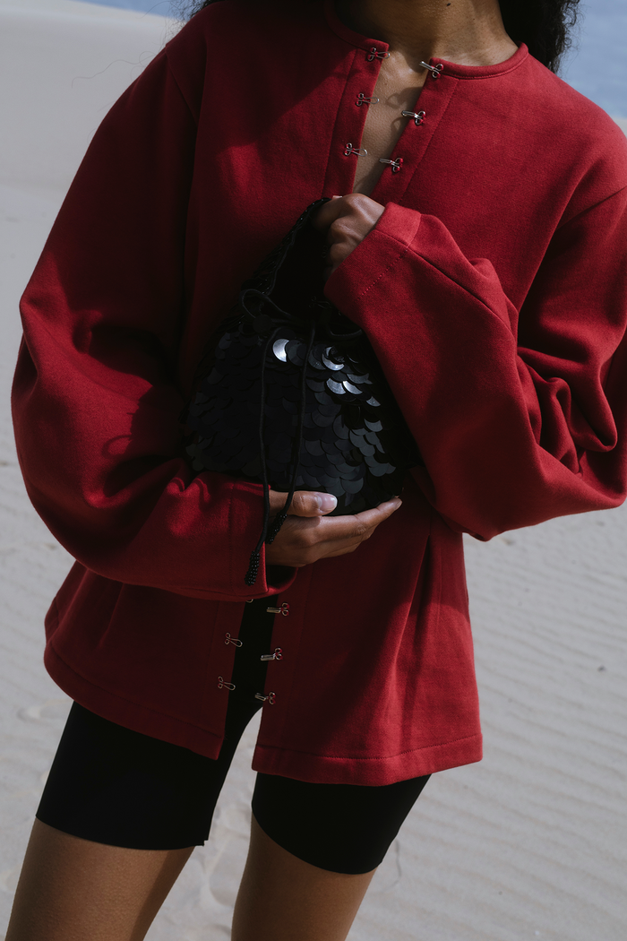 Chan Luu Fishscale Sequin Bag Black Accessories