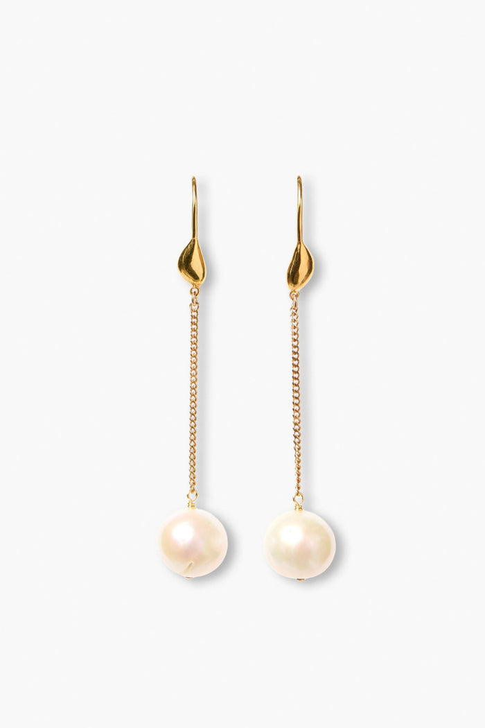 chan luu Floating Pearl Earrings Gold Earrings