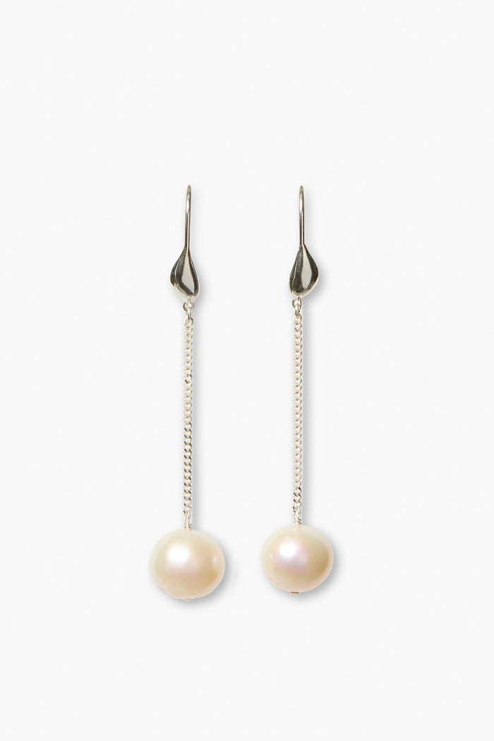 chan luu Floating Pearl Earrings Silver Earrings
