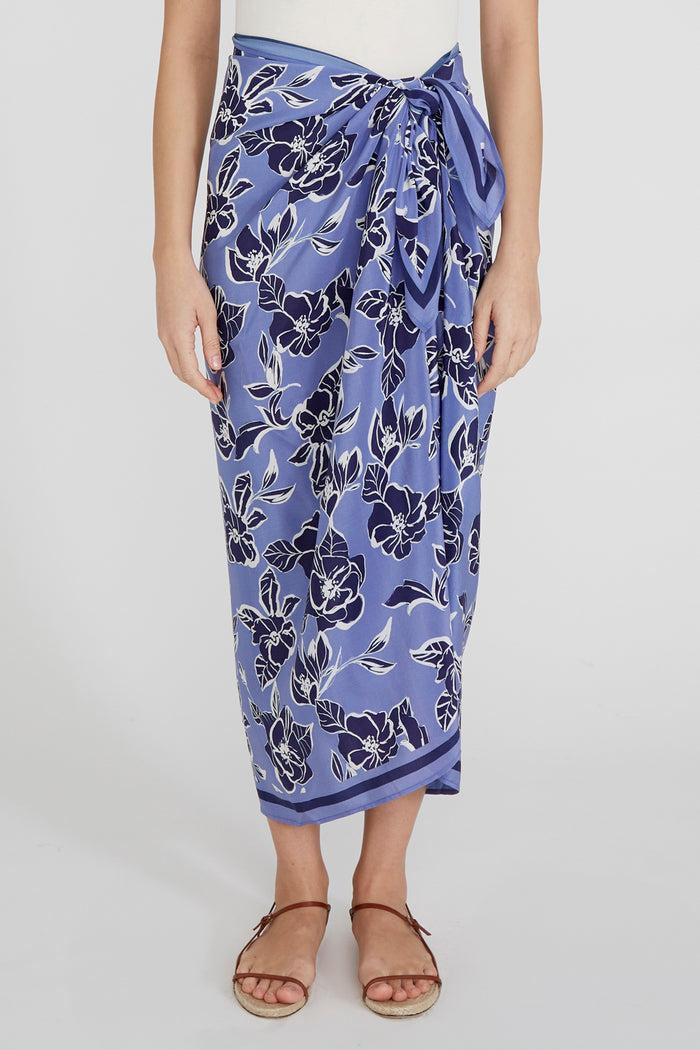 Chan Luu Floral Silk Sarong Jacaranda RTW
