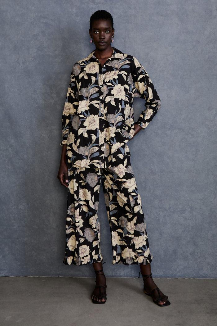 Chan Luu Freesia Printed Set Black RTW