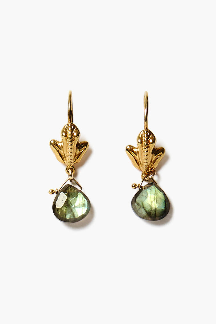 chan luu Frog Drop Earrings Labradorite Earrings