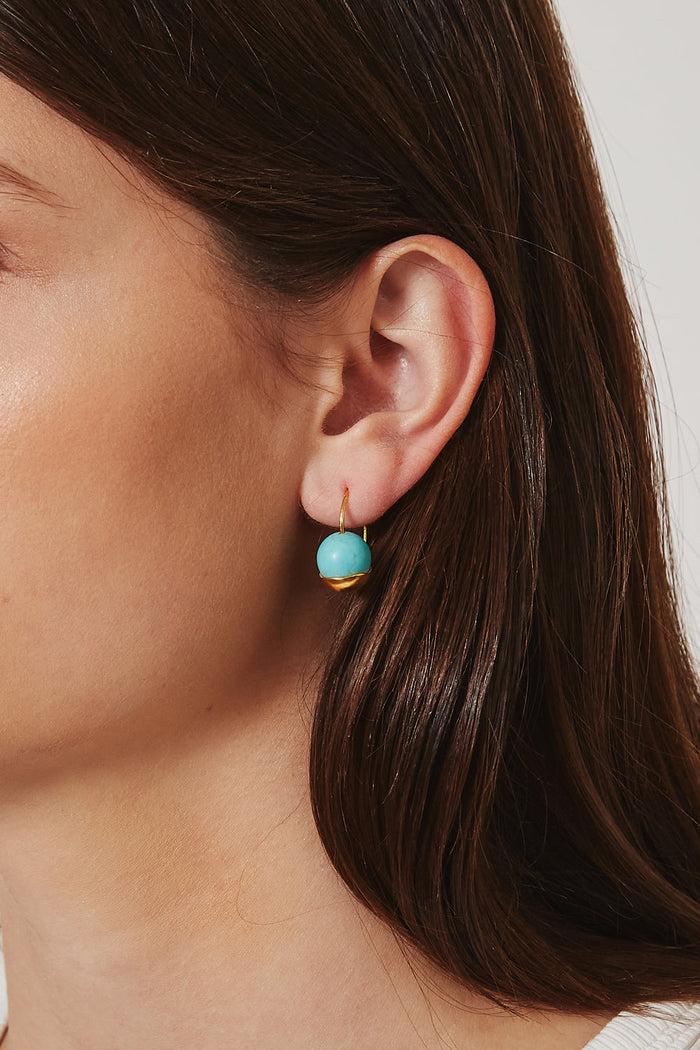 Chan Luu Gold Dipped Turquoise Earrings Earrings