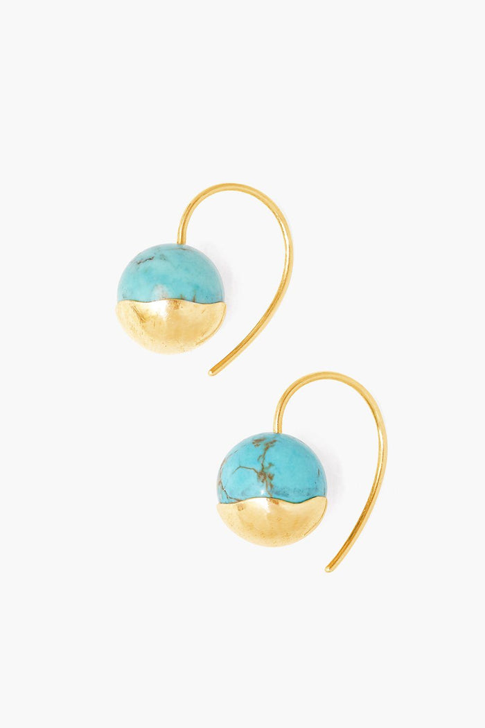 chan luu Gold Dipped Turquoise Earrings Earrings