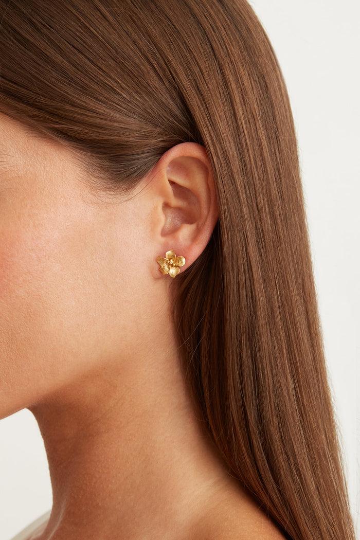 Chan Luu Gold Hibiscus Stud Earrings Earrings