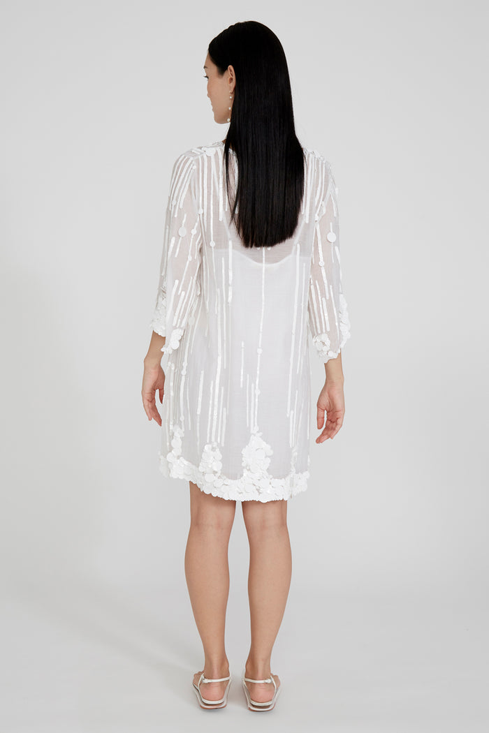 Chan Luu Halle Sequin Mini Dress White RTW