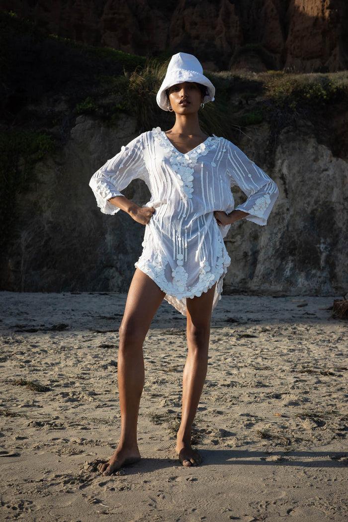 Chan Luu Halle Sequin Mini Dress White RTW