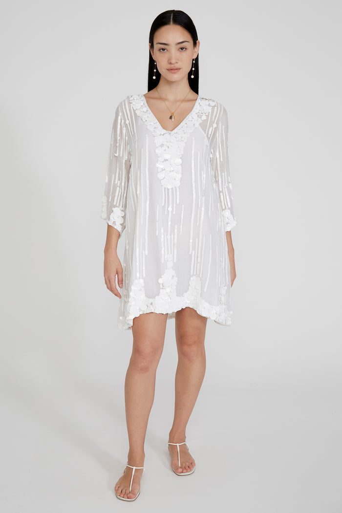 chan luu Halle Sequin Mini Dress White RTW