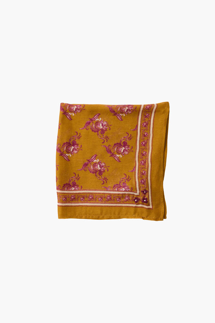 chan luu Hibiscus Floral Bandana Gold Accessories