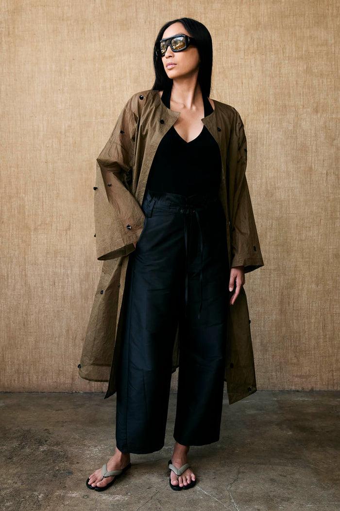 chan luu Inez Sequin Paper Trench Olive RTW