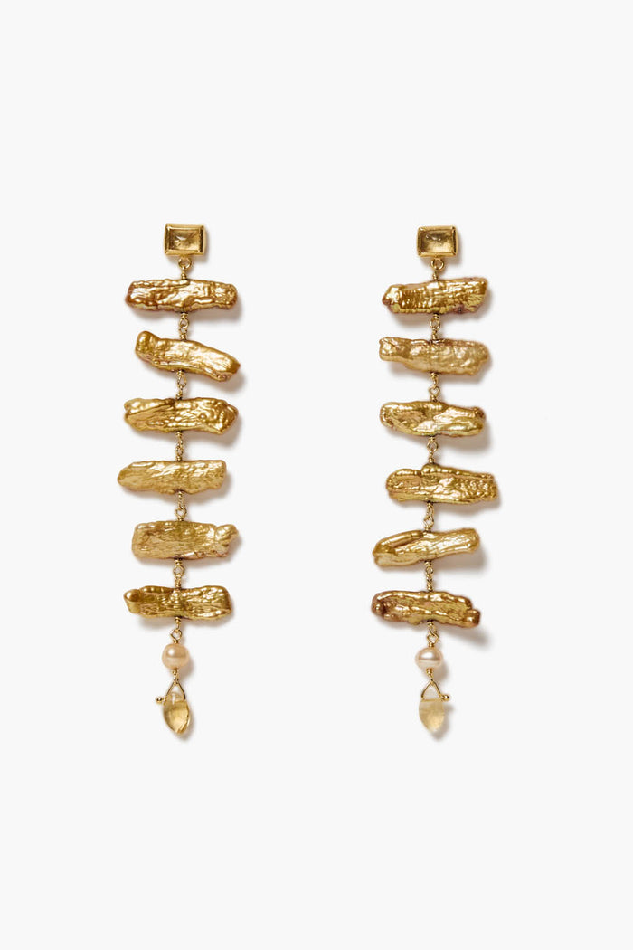 chan luu Isadora Earrings Gold Pearl Earrings