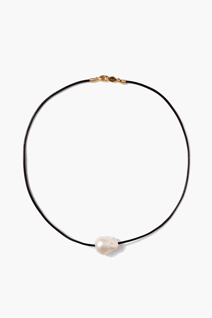 chan luu Isla Pearl Necklace Black Necklaces
