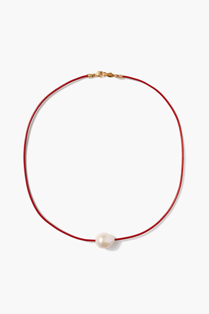chan luu Isla Pearl Necklace Red Necklaces