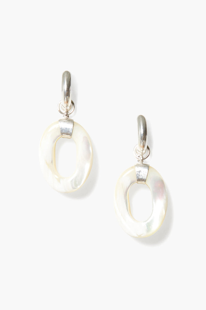 chan luu Jordan Hoop Earrings White MOP Earrings