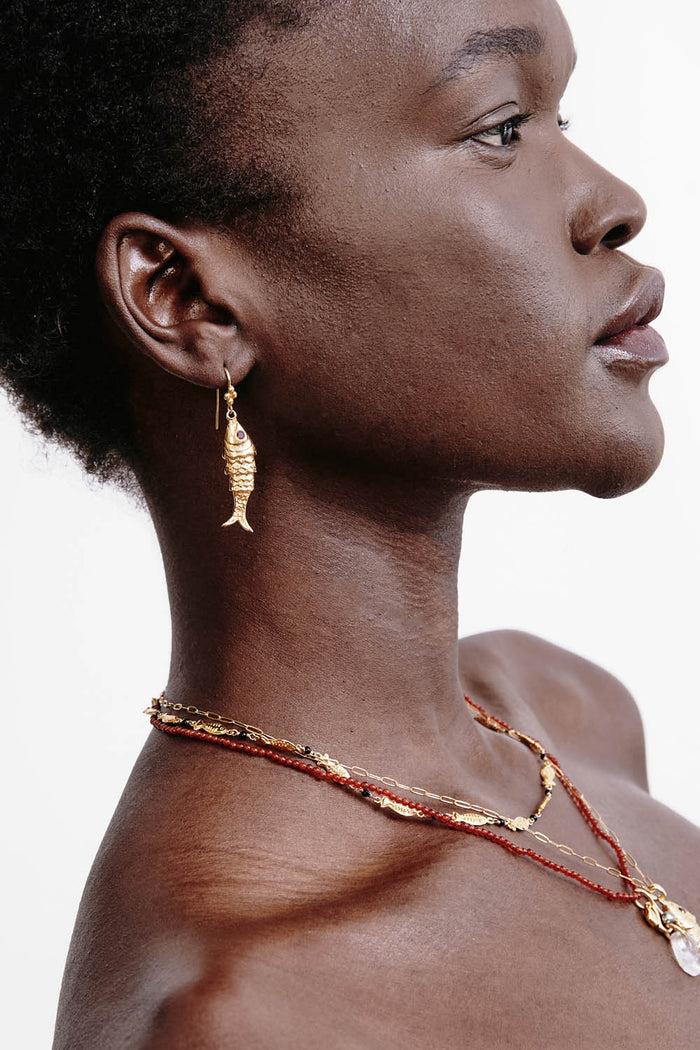 Chan Luu Koi Earrings Garnet Earrings