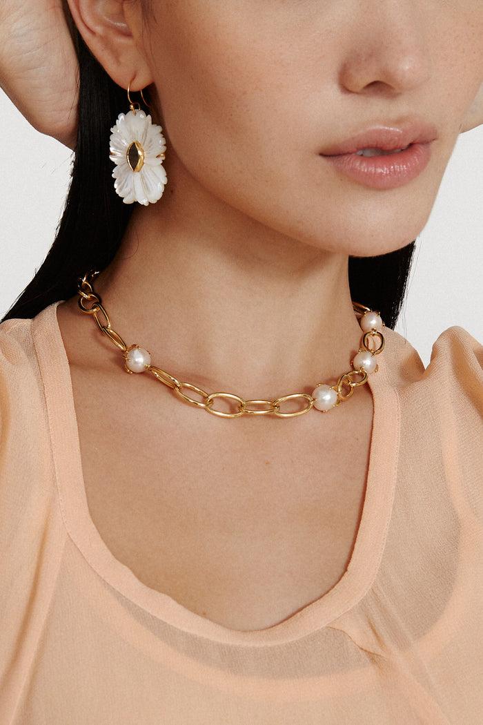 Chan Luu Lark Chain Necklace White Pearl Necklaces