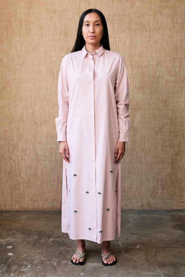 chan luu Lita Shirt Dress Pink Stripe RTW