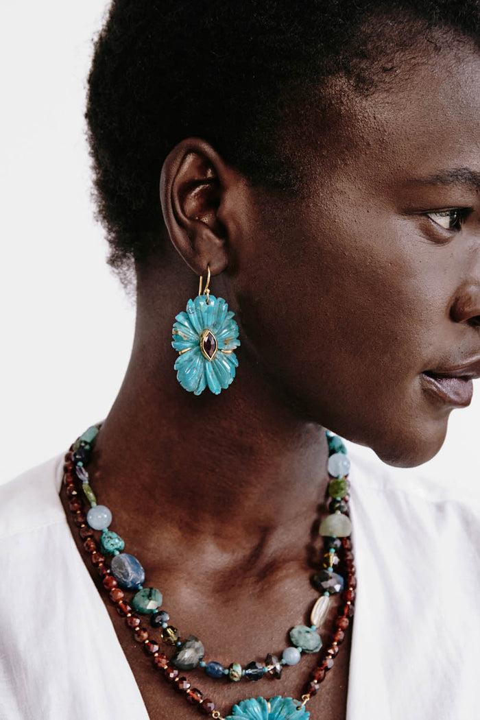 Chan Luu Magnolia Earrings Turquoise Earrings