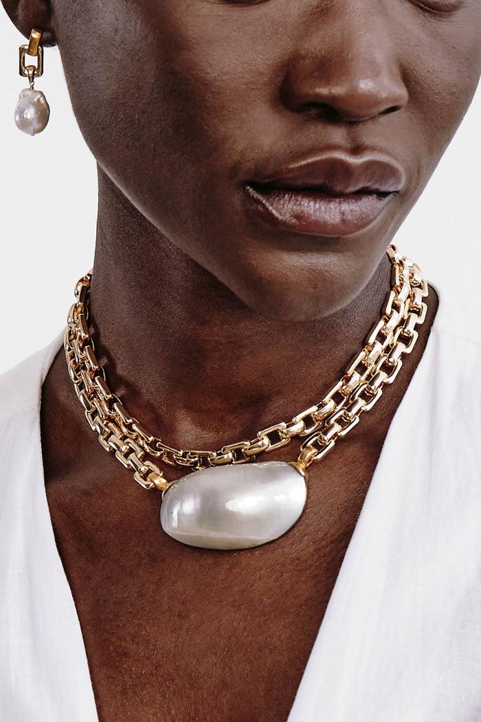 Chan Luu Martine Necklace Grey Pearl Necklaces