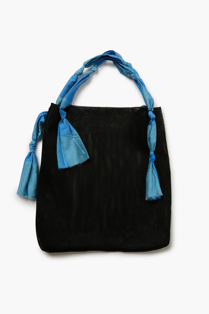 chan luu Mesh Net Tote Blue Check Accessories