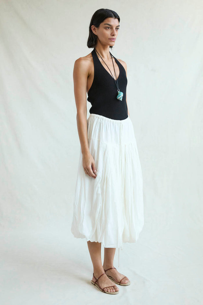 Chan Luu Million Pleats Bubble Skirt Natural RTW