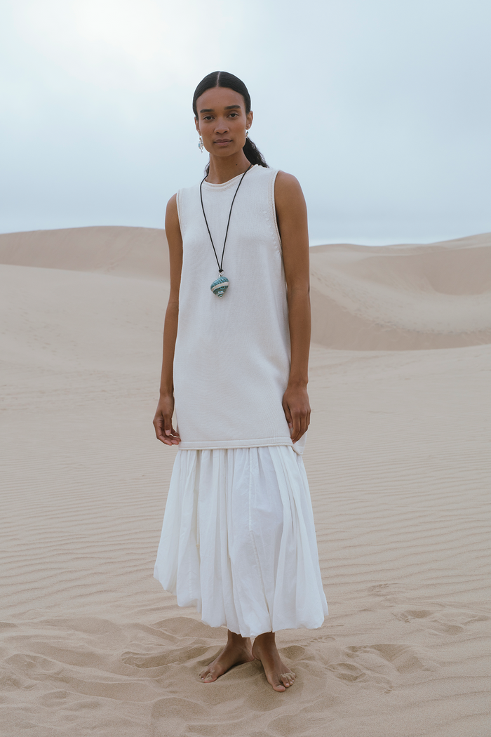 Chan Luu Million Pleats Bubble Skirt Natural RTW