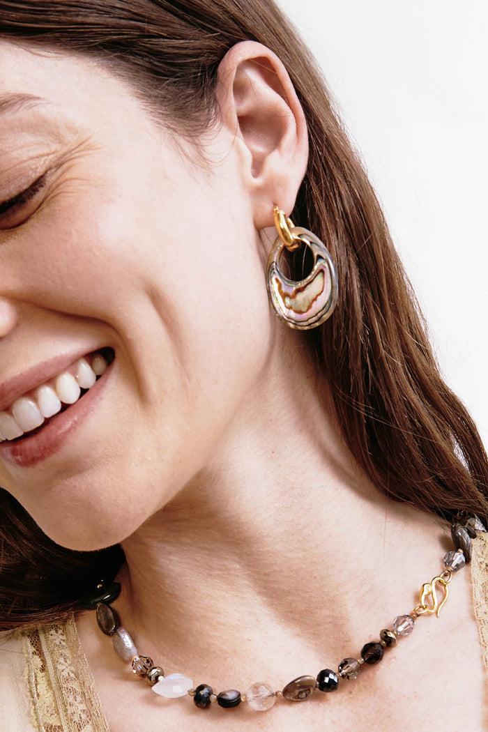 Chan Luu Nora Hoop Earrings Abalone Earrings